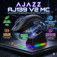raton inalambrico para juegos ajazz aj139 v2 mc con base de carga magnetica sensor paw3311 antideslizante modo tir raton de oficina