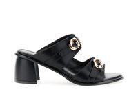 sandalias monk efecto piel con doble hebilla black