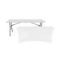 mesa plegable 240cm blanca  funda catering 7house