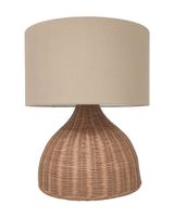 lampara de mesa de ratan en color natural de 44cm