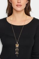 collar dorado con colgante piedras