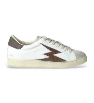 MOA Concept para hombre. IC142MCO Zapatillas de Piel Iconic blanco (41), Plano, Cordones, Casual