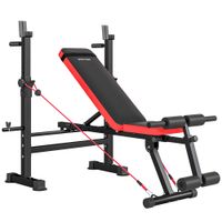 sportnow banco de musculacion con soporte para barra y respaldo ajustable para entrenamiento en casa gimnasio