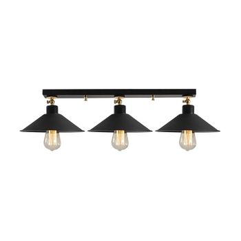 Regleta orientable negro 3 luces con detalles en oro