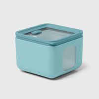 recipiente cuadrado para alimentos de polipropileno verde agua - xs
