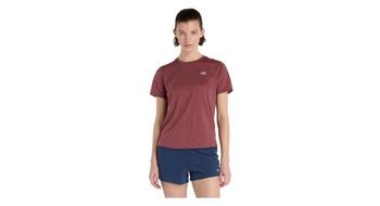 Camiseta de manga corta new balance athletics  mujer rojo