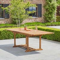 mesa de jardin extensible de madera teca maciza aceitada 810 pers