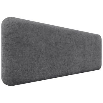 Dhome Cabecero Tapizado En Lana Liso Redondeado Para Pared Acústicos Cabeceros Absorbentes Cabezal Cama Dormitorio (gris Oscuro, 145cm)