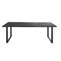 mesa de comedor de roble gris pizarra y metal para 810 personas l220