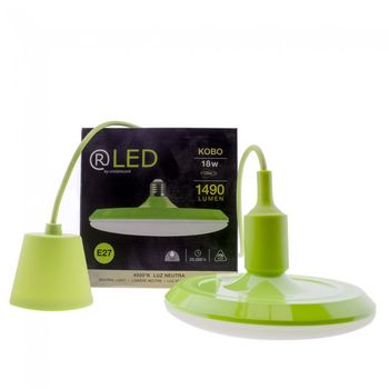 Portalámparas + bombilla verde (18w)
