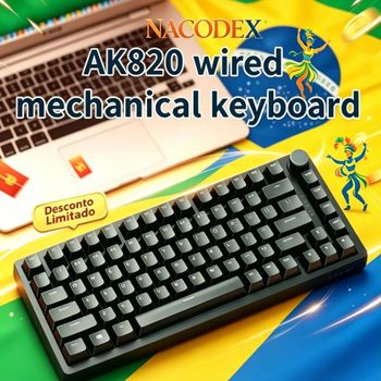 AJAZZ AK820 cableado con botones de volumen giratorios teclas intercambiables en caliente para teclados mecánicos de oficina y hogar