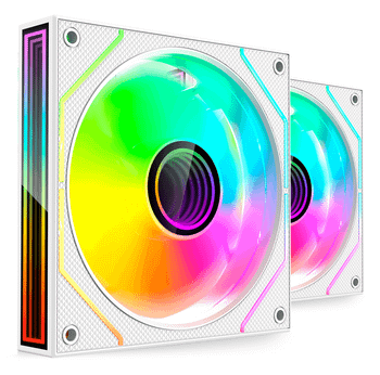 KIT 2xVENTILADOR INTERNO ARGB MARS GAMING MF3DPROX2 BLANCO 120mm ARGB 360º PWM