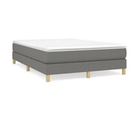 cama box spring con colchon tela gris oscuro 140x190 cm