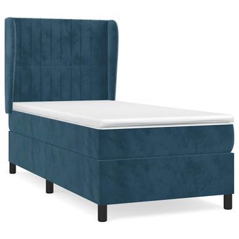 Cama Tapizada 203x93x128 Cm Terciopelo - Azul