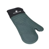 masterclass guantes de silicona para horno guantes resistentes al calor con acolchado de algodon antideslizantes por una cara para cocinar y hornear sin bpa negroverde oscuro