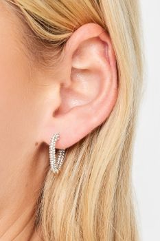 Aros Dorados En Forma De Corazón Con Strass