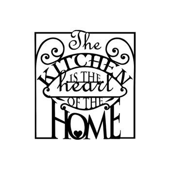 Decoración Pared De Metal The Kitchen Is The Heart Of The Home Negro 56x0.15x53 Cm