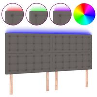 cabecero con luces led cuero sintetico gris 200x5x118128 cm vidaxl