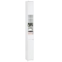 mueble columna de bano armario para bano alto estanterias de bano con 5 estantes abiertos 2 puertas y 1 cajon blanco 20 x 20 x 180 cm bzr160-w sobuy es