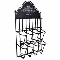 botellero de pared de metal para 8 botellas 53x17x90h cm