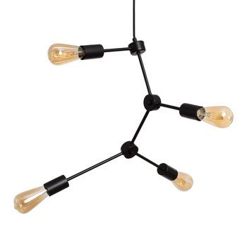Lámpara Colgante De Metal Molecular Negro