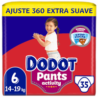 dodot pants panales braguita activity extra jumbo pack talla 6 14-19 kg 35 uds