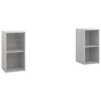 muebles de salon de pared 2 pzs madera ingenieria gris hormigon vidaxl
