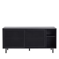 aparador de 2 puertas 2 nichos de metal l160cm - negro