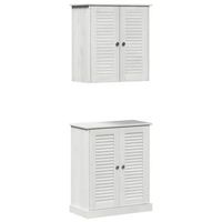 juego de muebles de bano 2 uds y antiguo 675 x 34 x 80 cm vidaxl