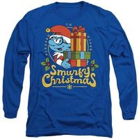 the smurfs camiseta manga larga smurfy christmas para mujer
