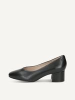caprice pumps black made of leather with trapeze heel size 37