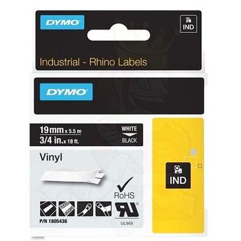 Dymo 1805436 Original Label Tape (19mmx5.5m) White On Black