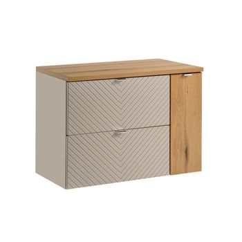 Mueble bajo lavabo 80cm 2 cajones paneles de melamina y de mdf