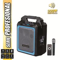 e-nuc altavoz autoamplificado pro200 65 200w con bateria  micro serie pro cool potencia 60 w rmstecnologia bluetooth targeta sd control remoto peso 8kg negro