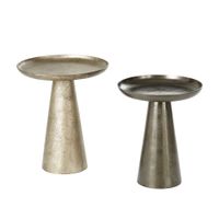 mesitas auxiliares de aluminio dorado y negro envejecido x2