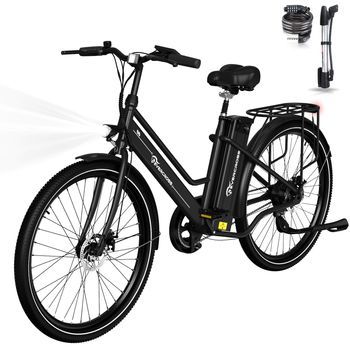 Bicicleta Eléctrica Urbana Evercross Tech Ek8 Negro 26
