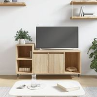 mueble tv  mueble de salon  armario tv madera contrachapada roble sonoma 100x35x55 cm cfw779115