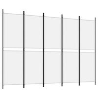 biombo separador de ambientes 5 paneles 250 x 180 cm tela blanca y hierro dec030946