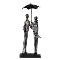 casablanca by gilde estatuilla escultura decorativa paraguas plata antigua h 36 cm