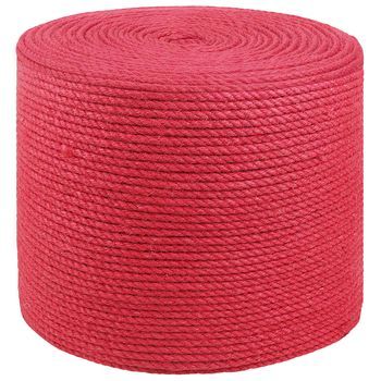 Cuerda De Yute 8 Mm Rojo 100% Yute Tossa Vidaxl