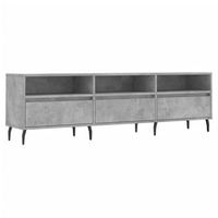 mueble de tv madera contrachapada gris hormigon 150x30x445 cm vidaxl