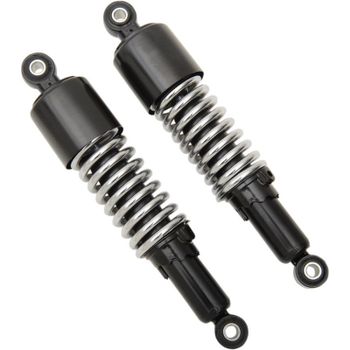 Doble amortiguador trasero 290mm ojo Emgo Old Style cuerpo negro muelle cromado