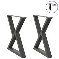 patas para mesa de comedor 2 unidades antracita 70 x 72-733 cm acero vidaxl