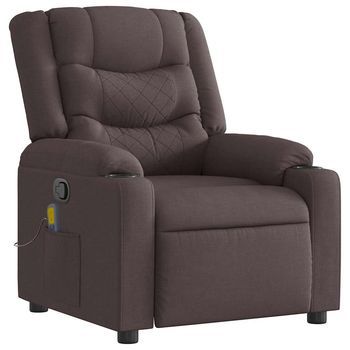 Sillón De Salón | Silla | Silló De Masaje Reclinable De Tela Marrón Oscuro