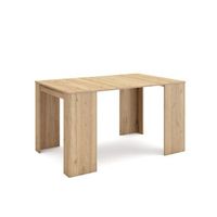 mesa consola extensible  mesa comedor plegable  140  para 6 comensales  comedor y cocina  estilo moderno  roble