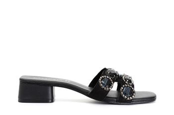 zapatilla de ante con accesorios joya black 38