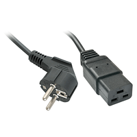 2m schuko to iec c19 mains cable l