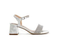 sandalias gilda efecto laminado con bandas de pedreria por delante silver