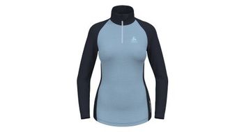 Camiseta interior odlo 1 2 zip performance lana 150 azul para mujer