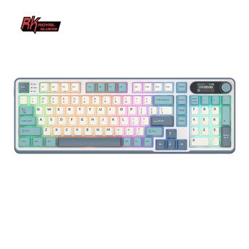 RK S98 ROYAL KLUDGE teclado mecánico de montaje superior perilla de pantalla TFT 96% RGB retroiluminado teclado inalámbrico para juegos multimodo teclas PBT